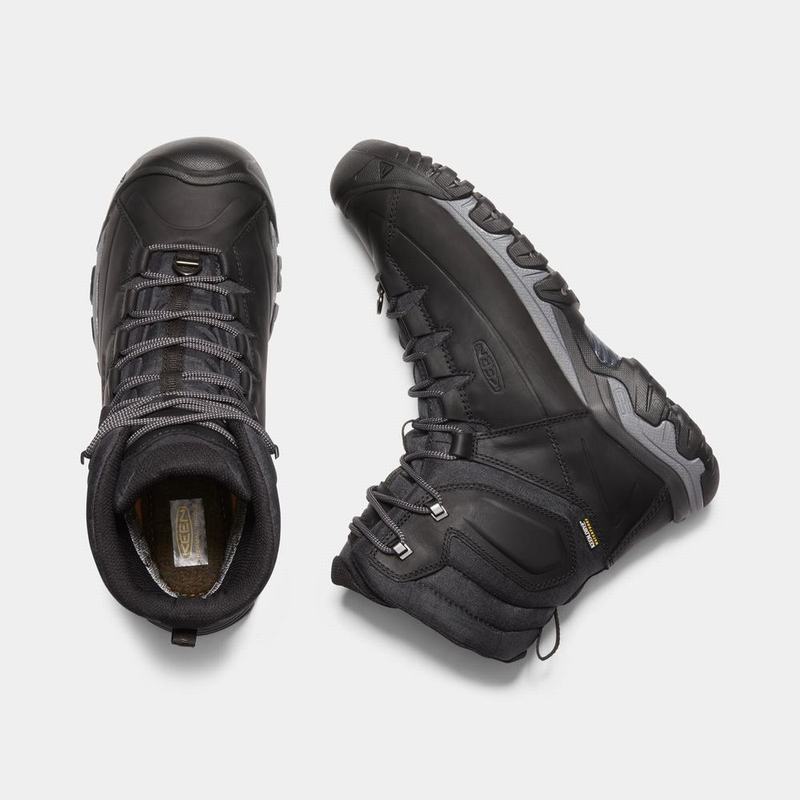 Keen Targhee High Lace Waterproof Mens Winter Boots Black NZ Sale (1307-MPOKQ)